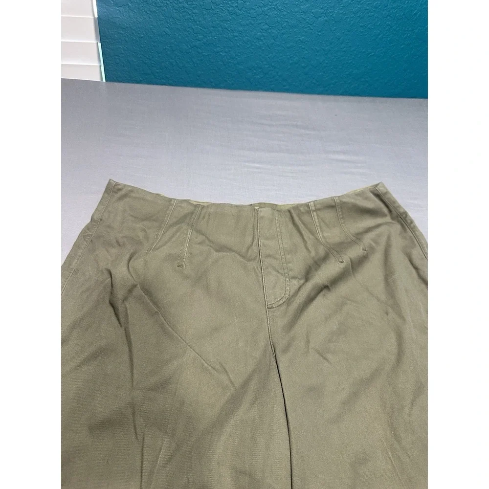 NWT SPANX Stretch Twill Cropped Wide Leg Tuscan Olive Pants , Size 2X Petite
